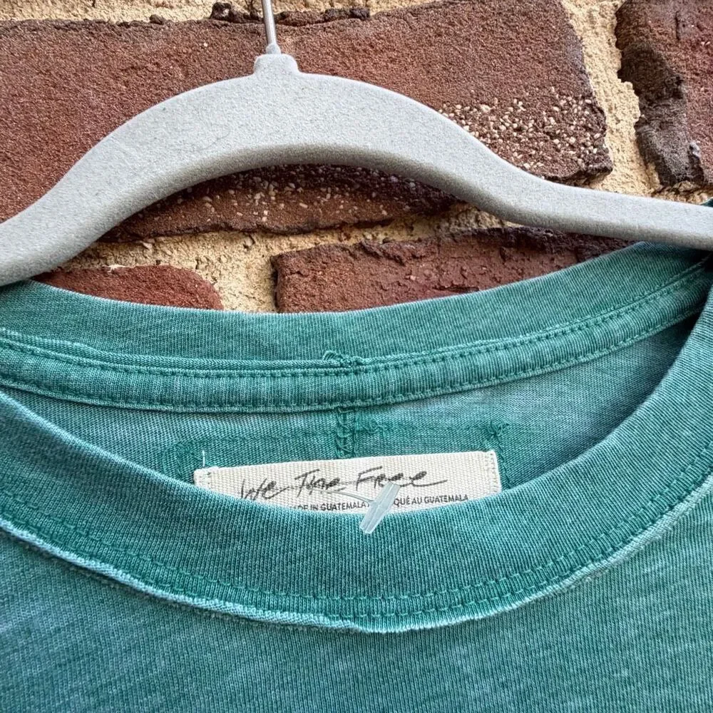 Free People X We The Free Vella Pocket Oversized Tee cypress green XL NEW
